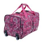 Rockland Rolling Duffel Bag, PINKBANDANA, 22"