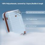 QIMER 20 Inch Carry on Luggage 22x14x9 Airline Approved Blue PC Hardside YKK ZipperedDouble Spinner Wheels Lightweight Suitcase TSA Lock Travel for Men and Women