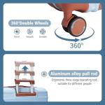 QIMER 20 Inch Carry on Luggage 22x14x9 Airline Approved Blue PC Hardside YKK ZipperedDouble Spinner Wheels Lightweight Suitcase TSA Lock Travel for Men and Women