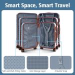 QIMER 20 Inch Carry on Luggage 22x14x9 Airline Approved Blue PC Hardside YKK ZipperedDouble Spinner Wheels Lightweight Suitcase TSA Lock Travel for Men and Women