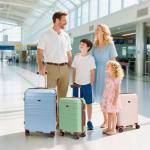 QIMER 20 Inch Carry on Luggage 22x14x9 Airline Approved Blue PC Hardside YKK ZipperedDouble Spinner Wheels Lightweight Suitcase TSA Lock Travel for Men and Women