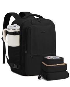 LOVEVOOK Travel Backpack for Women & Men, 40L Large Carry On Backpack Airline Approved, TSA Personal Item Weekender Bag, Water Resistant Laptop Backpack with 3 Packing Cubes for Travel Essentials