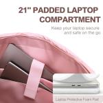 Double Bus Travel Duffle Weekender for Women, Large Gym Tote with Shoe Compartment & Adjustable Strap, Carry On Overnight Bag (Pink)