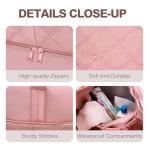 Double Bus Travel Duffle Weekender for Women, Large Gym Tote with Shoe Compartment & Adjustable Strap, Carry On Overnight Bag (Pink)