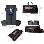 VUUDH Convertible Garment Bag for Travel - 50L Leather Carry on Duffel Bag for Men Women with Shoe Compartment & 2 Storage Pouches | 2 in 1 Hanging Suitcase for Wrinkle-Free Travel