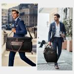 VUUDH Convertible Garment Bag for Travel - 50L Leather Carry on Duffel Bag for Men Women with Shoe Compartment & 2 Storage Pouches | 2 in 1 Hanging Suitcase for Wrinkle-Free Travel