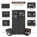 VUUDH Convertible Garment Bag for Travel - 50L Leather Carry on Duffel Bag for Men Women with Shoe Compartment & 2 Storage Pouches | 2 in 1 Hanging Suitcase for Wrinkle-Free Travel