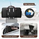 VUUDH Convertible Garment Bag for Travel - 50L Leather Carry on Duffel Bag for Men Women with Shoe Compartment & 2 Storage Pouches | 2 in 1 Hanging Suitcase for Wrinkle-Free Travel