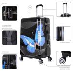 InUSA Black Butterfly Print Luggage with Spinner Wheels | Durable Lightweight Hardside Suitcase | Travel Bag with Handle and Trolley | 28-Inch Large Checked luggage