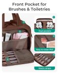BAGSMART Travel Toiletry Bag, Puffy Toiletry Bag for Women, Wide-open toiletry bags for traveling, Large Travel Cosmetic Makeup Bag Organizer for Accessories,Toiletrie (Coffee Brown)