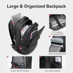 CROSSGEAR Large Travel Backpack Waterproof Laptop Bag Airline Approved Business Office Work Computer Casual Daypacks TSA Lock Anti-Theft Bookbag with USB Port Fit 17.3 inch Laptops for Men Women