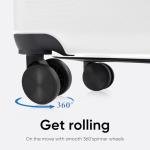 OLIXIS 20 Inch Carry-On Luggage, Hardside Suitcase with Spinner Wheels, Lightweight ABS Hard Shell Travel Luggage, TSA Approved Lock, Expandable Small Suitcase for Business & Travel–White