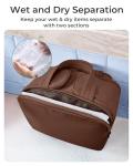 BAGSMART Travel Toiletry Bag, Puffy Toiletry Bag for Women, Wide-open toiletry bags for traveling, Large Travel Cosmetic Makeup Bag Organizer for Accessories,Toiletrie (Coffee Brown)