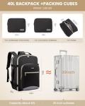 LOVEVOOK 40L Travel Backpack for Women Men,Waterproof Airline Approved Carry On Luggage Travel Essentials,TSA Carry On Backpack Personal Item Travel Bag Suitcase Weekender Traveling with Packing Cubes