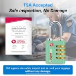 Forge Dual-Opening: Key or Combination Access Lock, TSA Approved Locks for Luggage, Pelican case, Travel, Gym, School, Stainless Steel Shackle. (Green, 2 Pk)