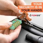 Forge Dual-Opening: Key or Combination Access Lock, TSA Approved Locks for Luggage, Pelican case, Travel, Gym, School, Stainless Steel Shackle. (Green, 2 Pk)