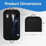 LAZYSEAL 2Pcs Garment Bag for Travel 43-Inch Waterproof Dustproof Suit Luggage Bag Unisex Suit Bag Durable 600D Oxford Fabric 2-in-1 Hanging Suitcase Clothes Storage for Suits, Dresses (Standard)