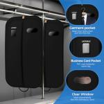 LAZYSEAL 2Pcs Garment Bag for Travel 43-Inch Waterproof Dustproof Suit Luggage Bag Unisex Suit Bag Durable 600D Oxford Fabric 2-in-1 Hanging Suitcase Clothes Storage for Suits, Dresses (Standard)