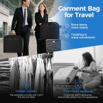 LAZYSEAL 2Pcs Garment Bag for Travel 43-Inch Waterproof Dustproof Suit Luggage Bag Unisex Suit Bag Durable 600D Oxford Fabric 2-in-1 Hanging Suitcase Clothes Storage for Suits, Dresses (Standard)