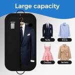 LAZYSEAL 2Pcs Garment Bag for Travel 43-Inch Waterproof Dustproof Suit Luggage Bag Unisex Suit Bag Durable 600D Oxford Fabric 2-in-1 Hanging Suitcase Clothes Storage for Suits, Dresses (Standard)