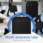 LAZYSEAL 2Pcs Garment Bag for Travel 43-Inch Waterproof Dustproof Suit Luggage Bag Unisex Suit Bag Durable 600D Oxford Fabric 2-in-1 Hanging Suitcase Clothes Storage for Suits, Dresses (Standard)