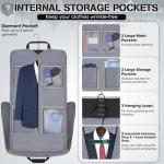 RAINSMORE Garment Bags for Travel Carry On Garment Bag for Hanging Clothes, Suit Bag for Business Trips with Shoes bag & Shoulder Strap, Waterproof Foldable Suit Luggage Bag for Men Women, Black