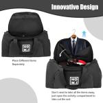 HOMIGLAM Garment Bag for Travel - Wrinkle-Resistant Carry On Suit Bag with Shoe Compartment & Shoulder Strap, Convertible 2-in-1 Waterproof Duffel Bags for Business Trips/Weekend Getaway, Black