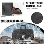 HOMIGLAM Garment Bag for Travel - Wrinkle-Resistant Carry On Suit Bag with Shoe Compartment & Shoulder Strap, Convertible 2-in-1 Waterproof Duffel Bags for Business Trips/Weekend Getaway, Black