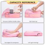 HDKJDPG 4 Set Ultralight Compression Packing Cubes Travel for Suitcases ，Compressible Mesh Packing Cubes for Travel Women Packing Organizers (Pink)