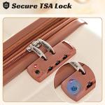 Merax 28 Inch Checked-Large Luggage with Wheels Aluminum Alloy Corner Hard Shell Suitcase TSA Luggage Suitcases for Travel Woman Men(White Brown)