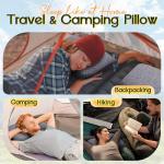 1 MIDDLE ONE Travel Pillow for Sleeping Camping, Memory Foam Small Pillow with Breathable Cover for Backpacking, Airplane, Car (17.5 x 12 Inch)