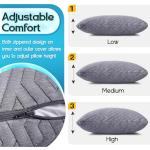 1 MIDDLE ONE Travel Pillow for Sleeping Camping, Memory Foam Small Pillow with Breathable Cover for Backpacking, Airplane, Car (17.5 x 12 Inch)