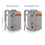 Vancropak Carry on Backpack, Extra Large 40L Airline Approved Travel Backpacks with 3 Packing Cubes for Women Men, Water Resistant Expandable Overnight Luggage Daypack Business Weekender Bag, Grey