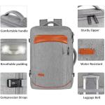 Vancropak Carry on Backpack, Extra Large 40L Airline Approved Travel Backpacks with 3 Packing Cubes for Women Men, Water Resistant Expandable Overnight Luggage Daypack Business Weekender Bag, Grey