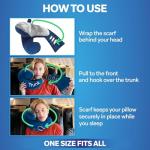 JPillow Travel Pillow for Airplanes – A Little Bulky, Expensive, and Takes a Couple of Minutes to Master, but Supports Your Head and Neck in Genuine Luxury – British Invention of The Year (Blue/Gray)