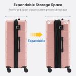 OLIXIS 28 Inch Luggage, Hardside Checked Suitcase with Spinner Wheels, Lightweight ABS Hard Shell Travel Luggage, TSA Approved Lock, Expandable Large Suitcase for Business & Travel–Pink
