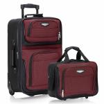 Travel Select Amsterdam Softside Expandable Rolling Luggage Set, 2-Piece Upright Suitcases with 2-Wheel Design, Lightweight Durable Polyester, Burgundy