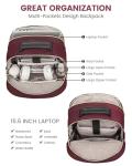 LOVEVOOK Laptop Backpack Purse for Women, Work Business Travel Computer Bags, College Nurse Backpack for Womens, Quilted Casual Daypack with USB Port, Fit 15.6 Inch Laptop, Wine Red