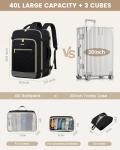 LOVEVOOK Travel Backpack For Women,40L Carry On Backpack Flight Approved,TSA Personal Item Travel Bag Fits 17 Inch Laptop,Business Weekender Overnight Daypack with 3 Packing Cubes