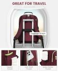 LOVEVOOK Laptop Backpack Purse for Women, Work Business Travel Computer Bags, College Nurse Backpack for Womens, Quilted Casual Daypack with USB Port, Fit 15.6 Inch Laptop, Wine Red