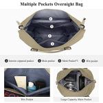 Travel Duffel Bag, Weekender Overnight Bags for Women, Carry On Personal Item Bag with Trolley Sleeve & Wet Pocket,Pale Khaki