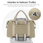 Travel Duffel Bag, Weekender Overnight Bags for Women, Carry On Personal Item Bag with Trolley Sleeve & Wet Pocket,Pale Khaki