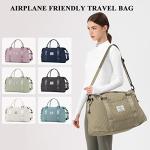 Travel Duffel Bag, Weekender Overnight Bags for Women, Carry On Personal Item Bag with Trolley Sleeve & Wet Pocket,Pale Khaki