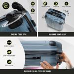 Kenneth Cole REACTION Out of Bounds Lightweight Hardshell 4-Wheel Spinner Luggage, Granite Blue, 28-Inch Checked