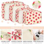 KPX 8 Set Packing Cubes for Travel, Luggage Packing Organizers Accessories Large Toiletries Bag for Clothes Shoes Cosmetics (Strawberry)