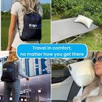 Sidney Sleep Set of 2 Mini Travel Size Neck Pillows - Knee Pillow - Back Lumbar Support - Curved Bed Pillow - 14 x 19 Inches - Adjustable Loft - Carry Backpack Included (Grey 2 Pack Mini)