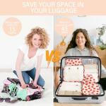 KPX 8 Set Packing Cubes for Travel, Luggage Packing Organizers Accessories Large Toiletries Bag for Clothes Shoes Cosmetics (Strawberry)