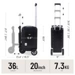 GHSY 20" Ride-On Smart Luggage, Electric Carry-On Suitcase with Removable Battery, 13km Range, 150kg Load, 200W Motor for Adults & Teens (Airline Compliant)