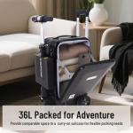 GHSY 20" Ride-On Smart Luggage, Electric Carry-On Suitcase with Removable Battery, 13km Range, 150kg Load, 200W Motor for Adults & Teens (Airline Compliant)