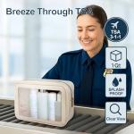 PACKISM TSA Approved Toiletry Bag - 3 Pack Upgrade Color-Edged Clear Makeup Bag, Clear Toiletry Bag For Traveling Fits Various Storage Needs, Black